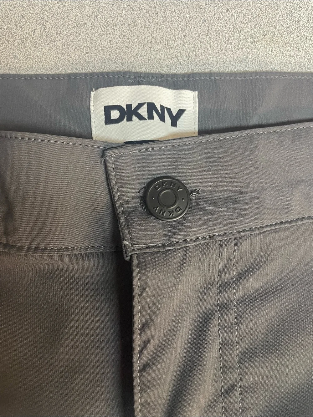 DKNY Men's Gray Cargo Shorts with Zip Pocket